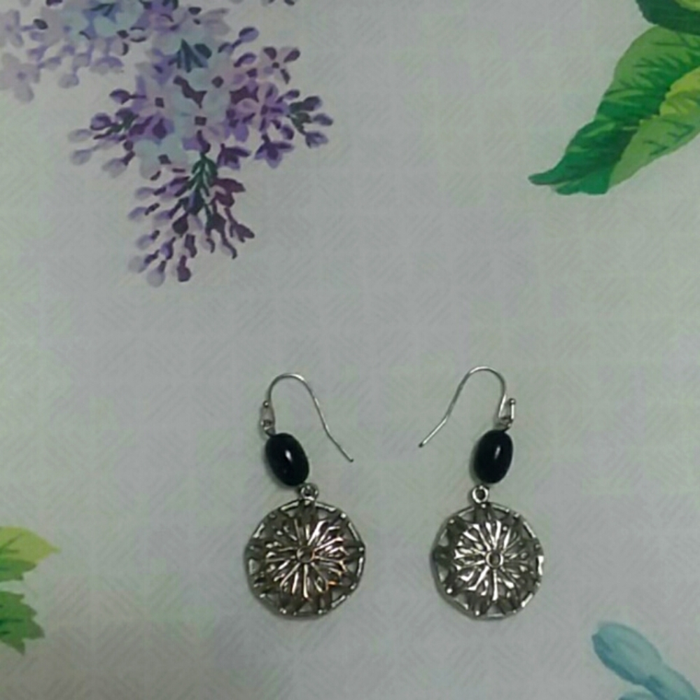 Silver drop earrings